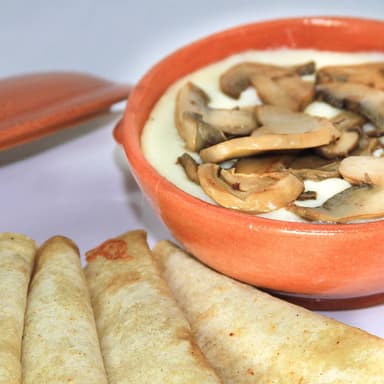 Queso Fundido con Champiñones