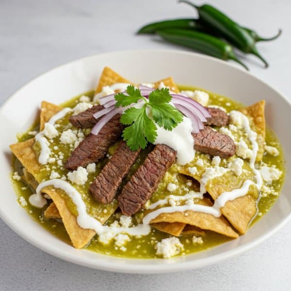 Chilaquiles con Arrachera