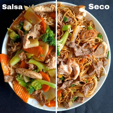 Con pollo y carne