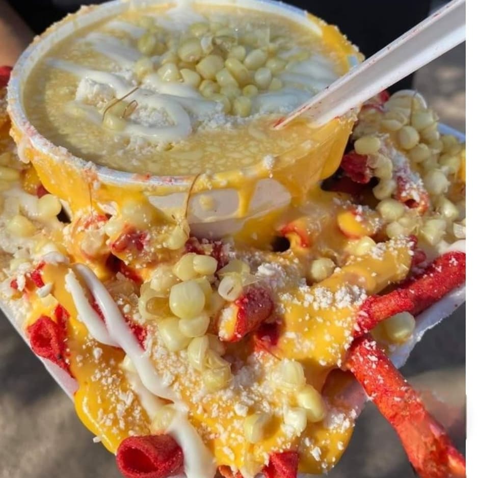 elote chorreado en vaso
