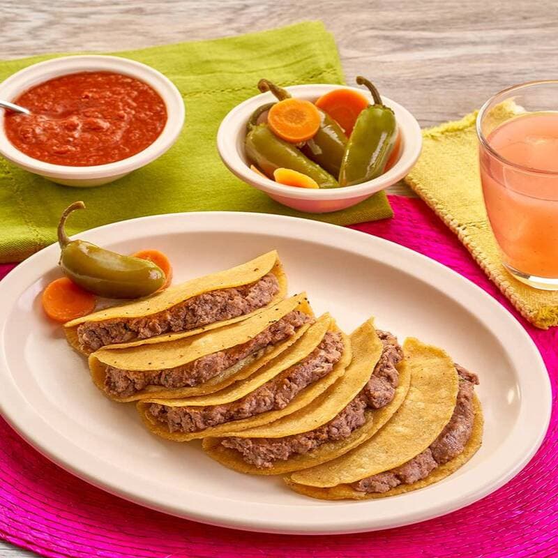 5 tacos de Frijoles