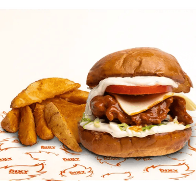 Hamburguesa "buffalo Ranch" & Paponas