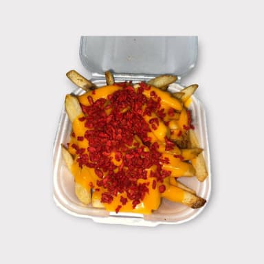 Papa a la Francesa con Queso y Chips de Tocino