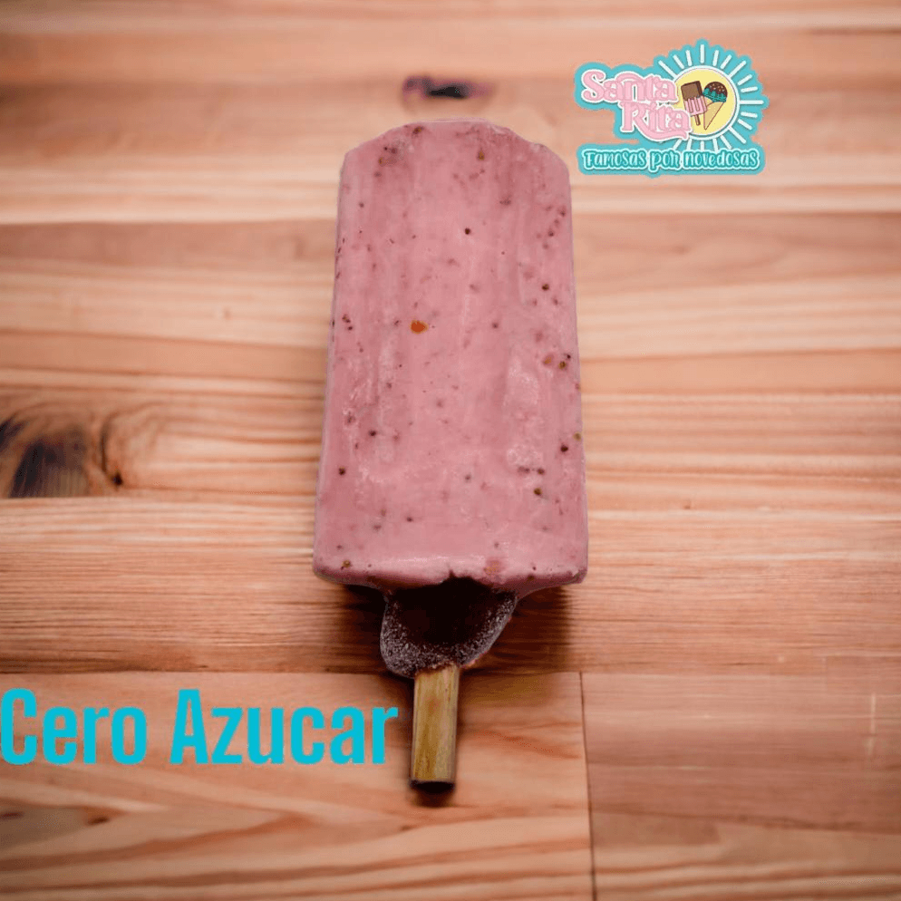 Paleta de Fresa de Crema Cero Azúcar🍓