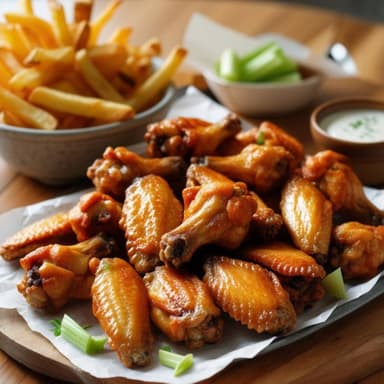 14 Alitas de Cualquier Sabor + Papas Grandes