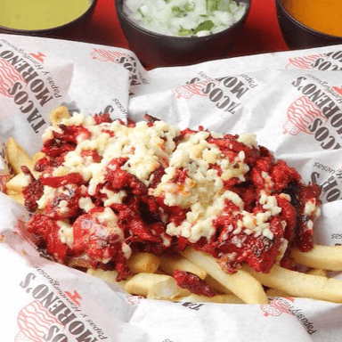 Papas a la francesa c/trompo y queso