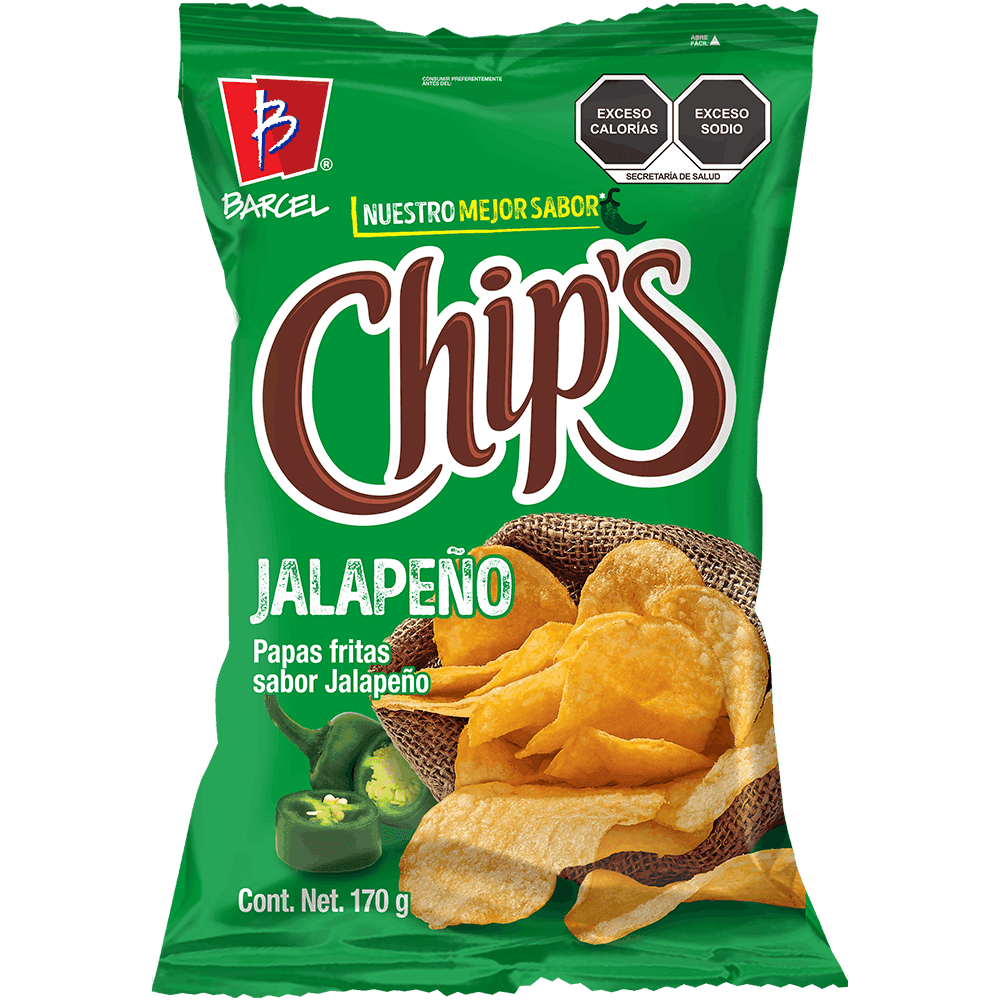 Papas Chips Barcel 170 gr bolsa jalapeno