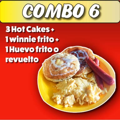 Combo 6: Hotcakes con Huevo Revuelto