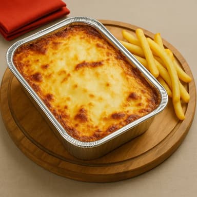 Lasaña Carne-tocineta-maíz