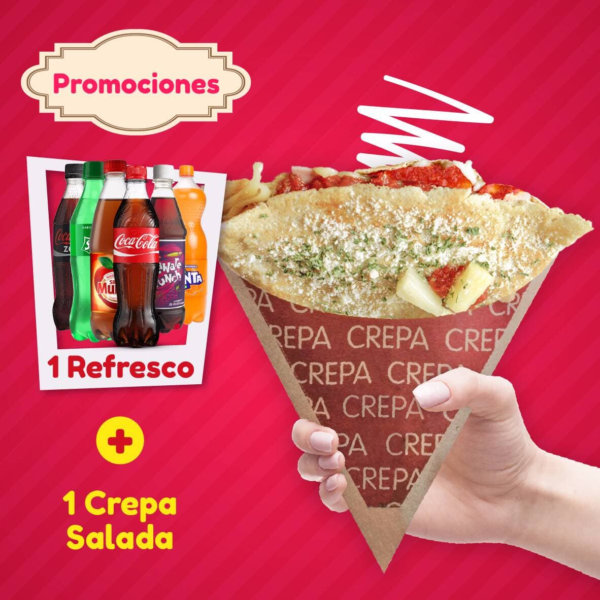 Combo-1 Crepa salada + 1 refresco