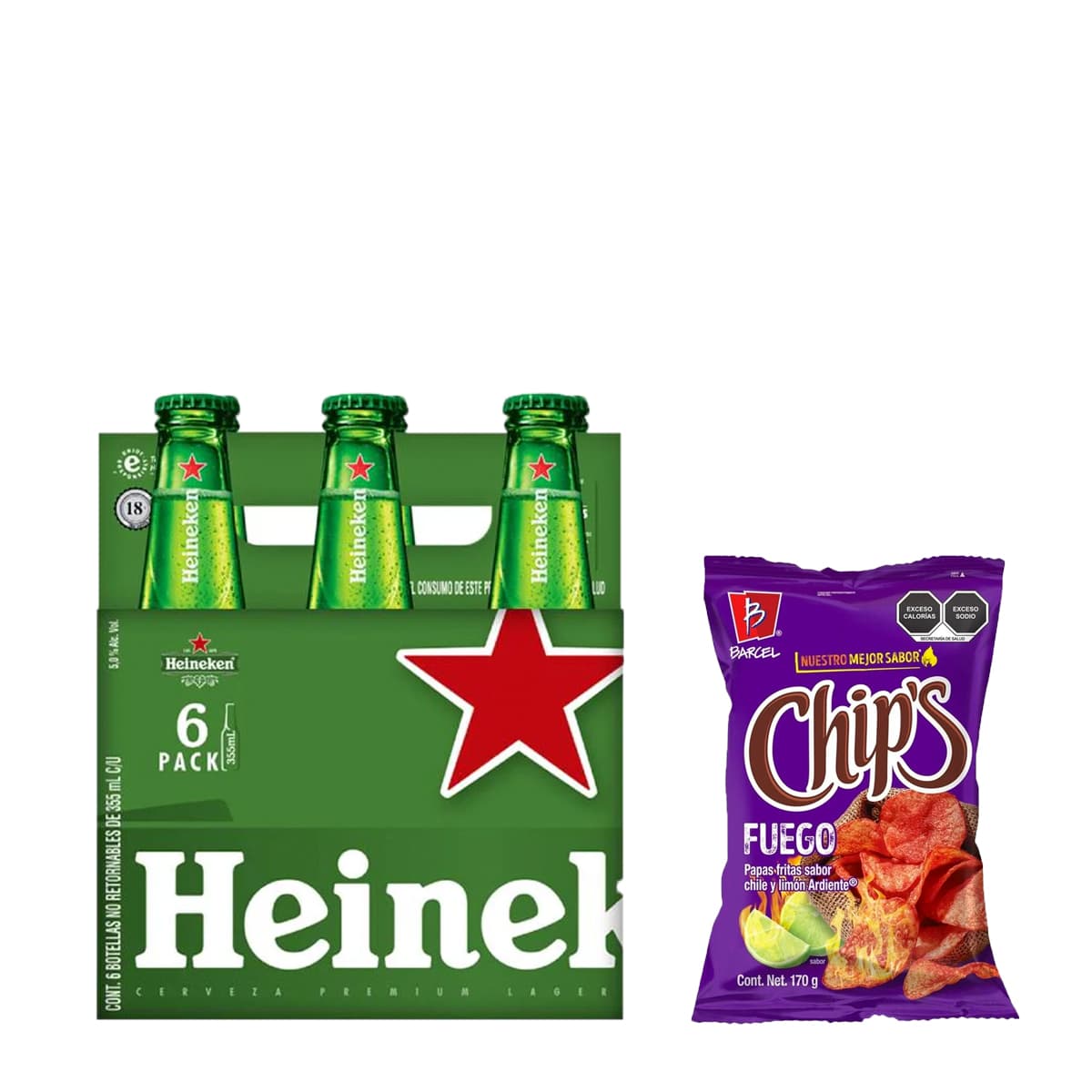 Combo Heineken Cerveza Original Botella Six Pack 3
