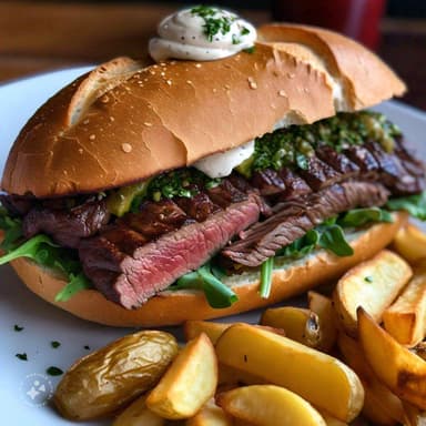 Torta Arrachera (c/Papas)