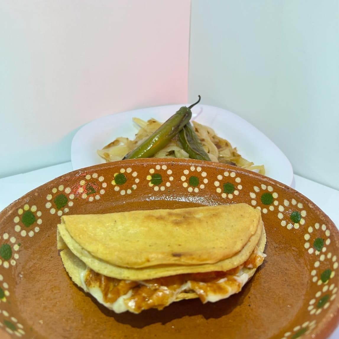Taco con queso dorado