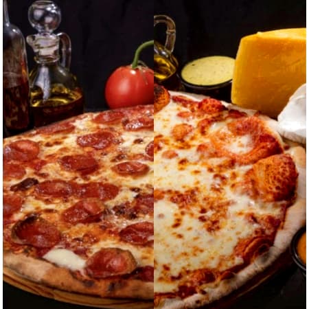 PIZZA MITAD EXTRA PEPERONI / MITAD EXTRA QUESO