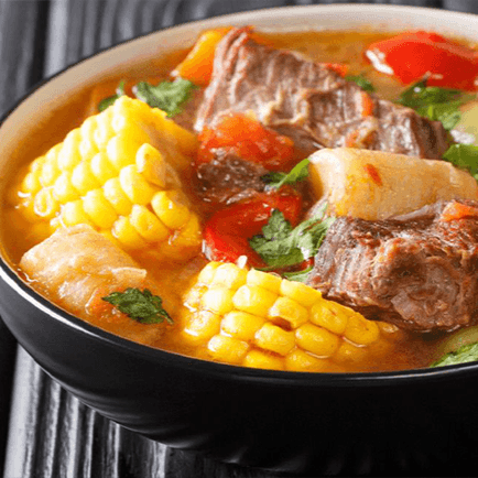 Sancocho de rabo + Arroz blanco.