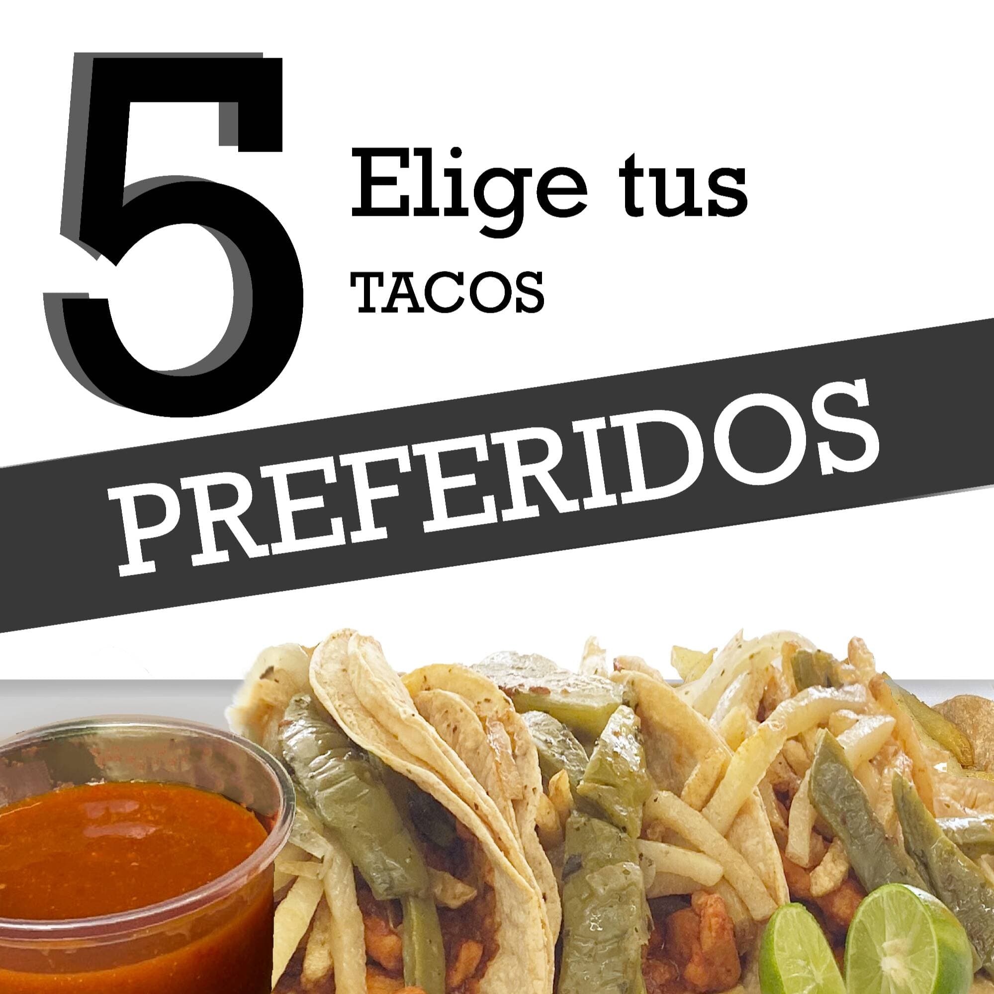 Orden De 5 Tacos (Tortilla Grande)