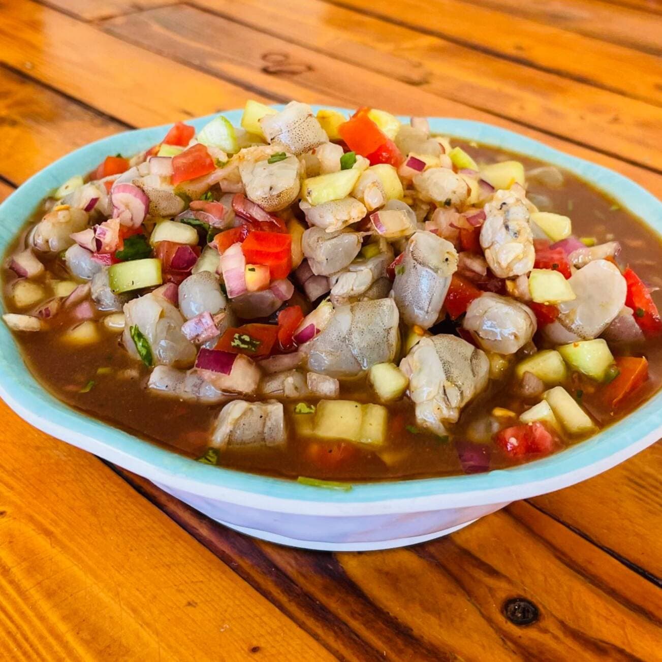 CEVICHE DE CAMARON CRUDO 1/2 LITRO