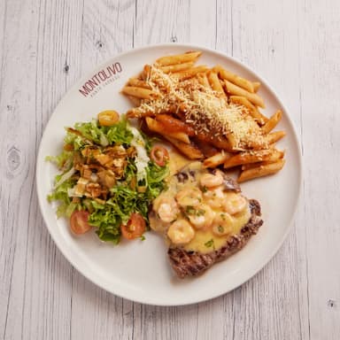 Arma Tu Plato con Solomo en Salsa de Camarones