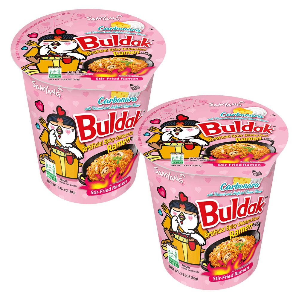 2 SOPA SAMYANG CUP HOT CHICKEN CARBONARA 70GR