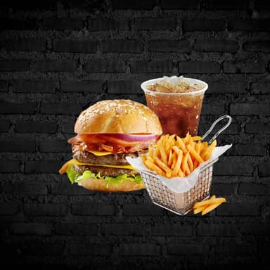 Hamburguesa Doble + Papas + Mr. Tea