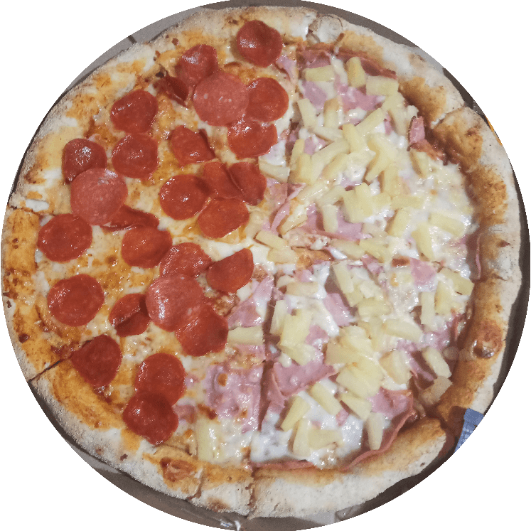 Pizza Pepperoni y Hawaiana, Orilla Queso, Refresco