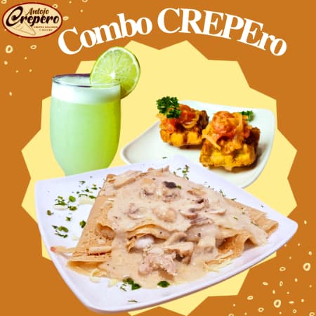 Combo Crepe Pollo Champiñones - Francés