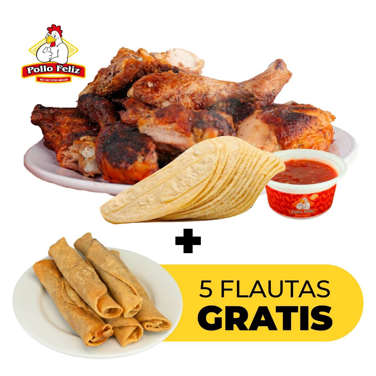 Pkt 1 Pollo +5 Flautas Gratis*