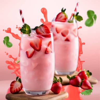Agua de Fresa cremosa