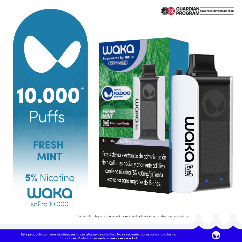 WAKA Vape SoPro 10.000 Fresh Mint 5% 10.000 Puffs