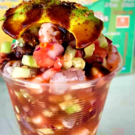 Vaso camaron crudo