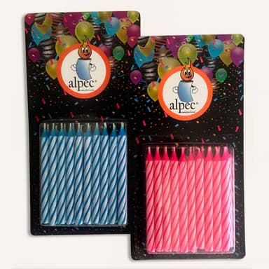VELAS EN CAJA AZUL O ROSA