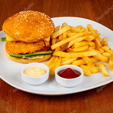Combo Hamburguesa de Pollo, Papas Francesas y soda
