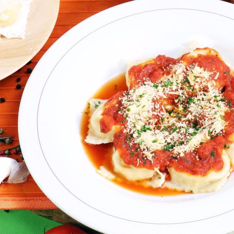Ravioli Foundue de Quesos