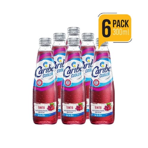 Caribe Cooler Sabor Vino Tinto Six Pack 300 ml