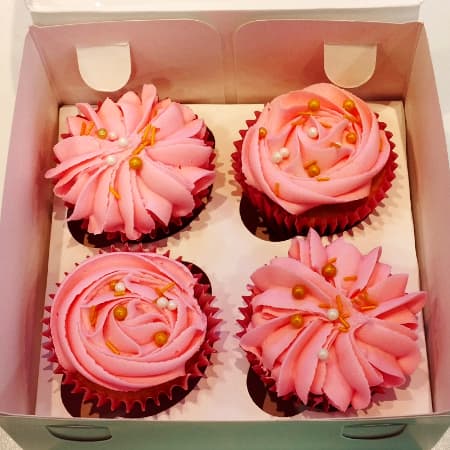 4 Cupcakes de Rosetas