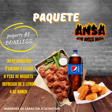 PAQUETE #1 DE BONELESS