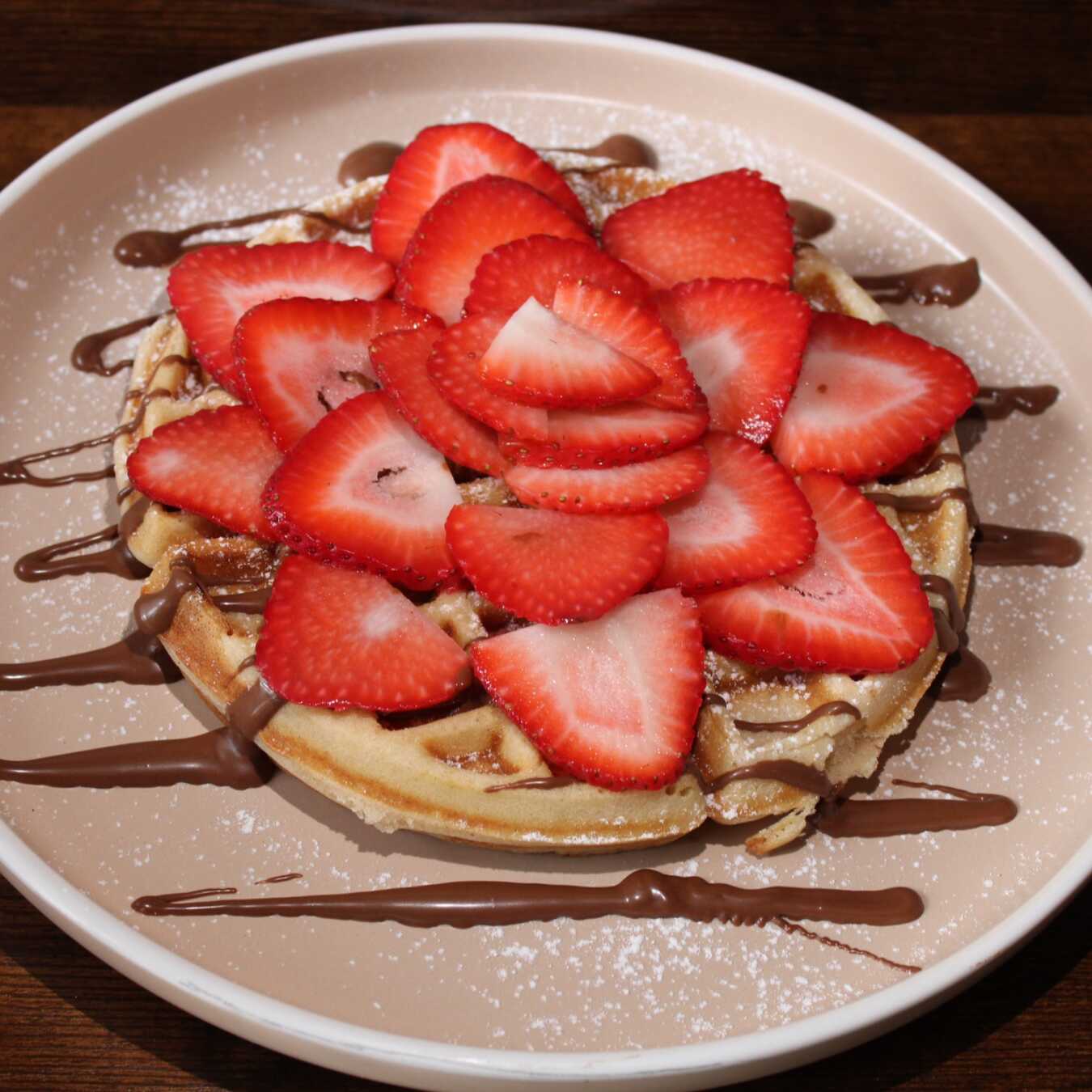 Waffle Nutella y Fresa