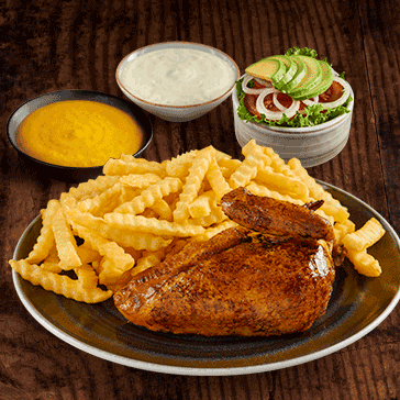 1/4 Pollo con Papas y Ensalada