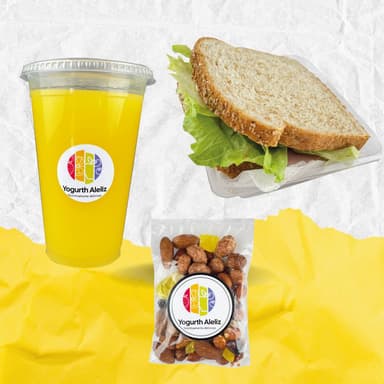 Sándwich+Jugo de Naranja 500ml+ Frutos Secos