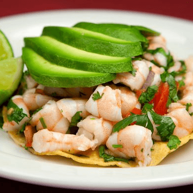 TOSTADA DE CEVICHE DE CAMARON