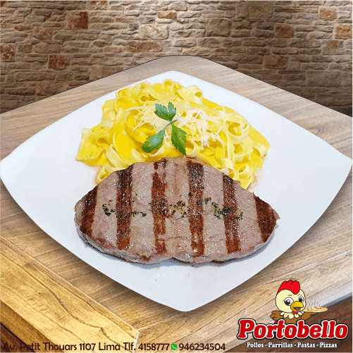 Fetuccini con Lomo Fino a la Parrilla