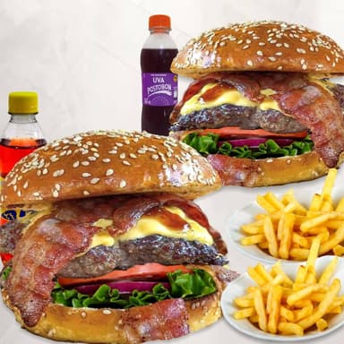 Doble Combo Tocineta (incluye papas y gaseosas)
