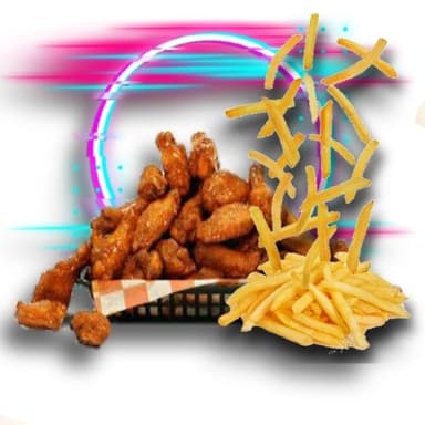 Alitas 24pz con papas