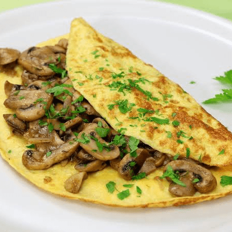 Combo de Omelette de Champiñones y Jugo de Naranja