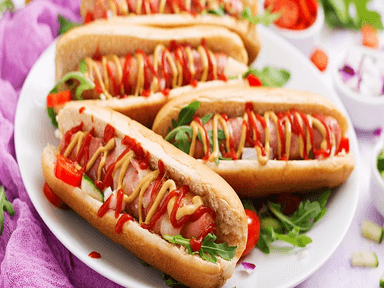 Paquete 2  3 Hot dog sencillo, nachos y bebida