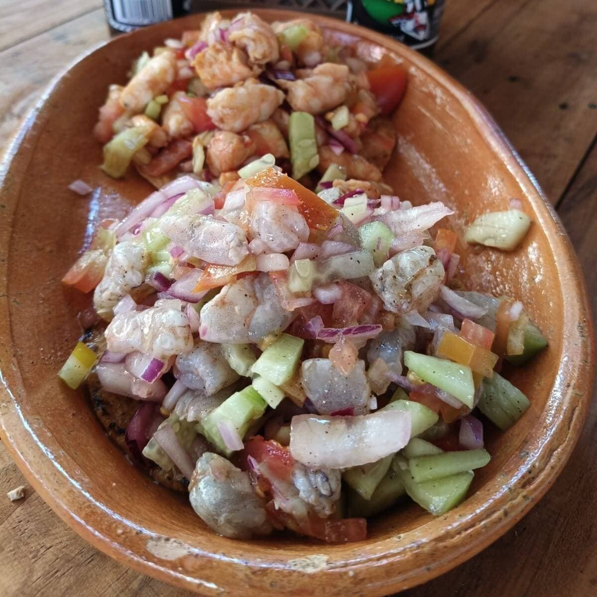 Tostada Camaron Crudo