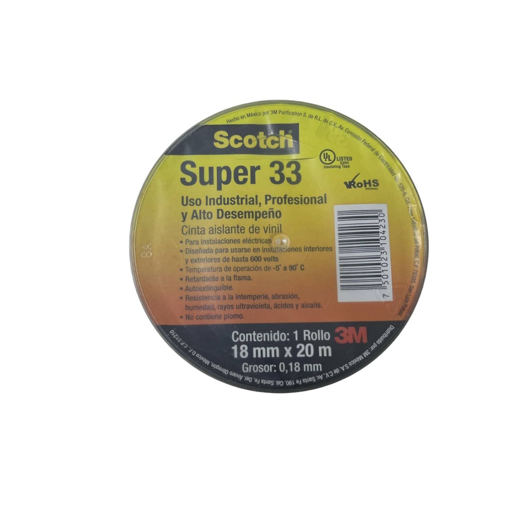 Cinta Aislante Super Scotch 33 3M Uso Industrial