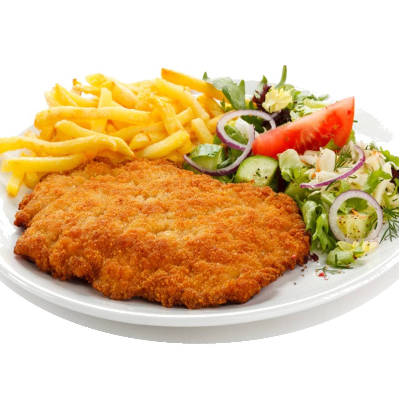 Pechuga de Pollo Empanizada con 6 Complementos