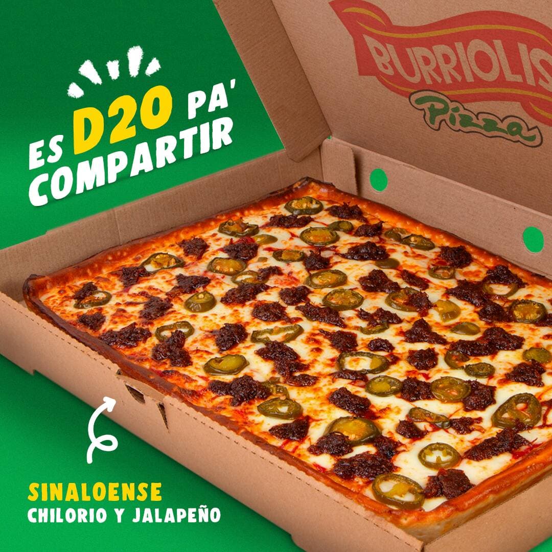 Pizza La Burra de 1 Ingrediente. (20 rebanadas)
