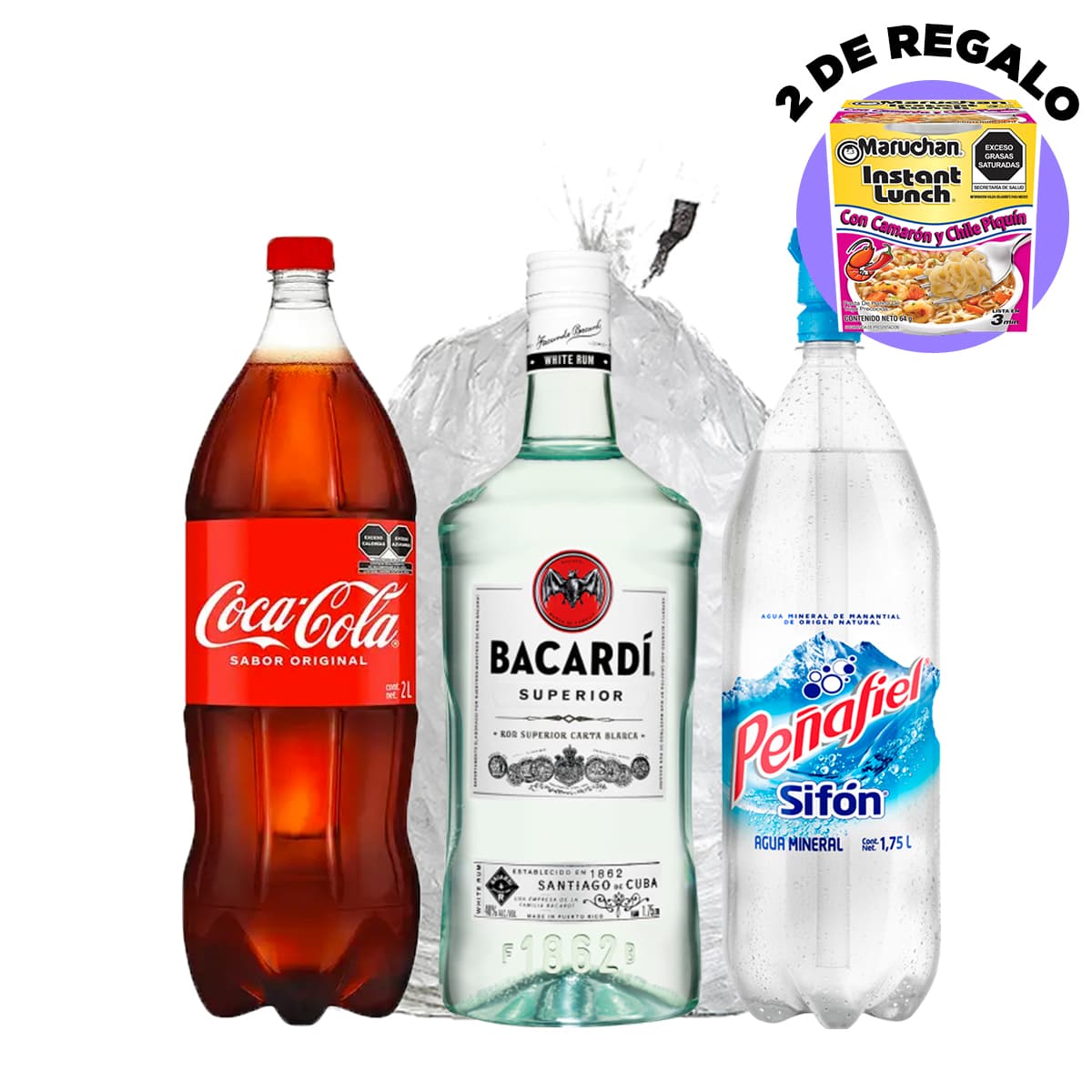 Combo Peñafiel Agua Mineral Sifón 1.75 L - Bacardi